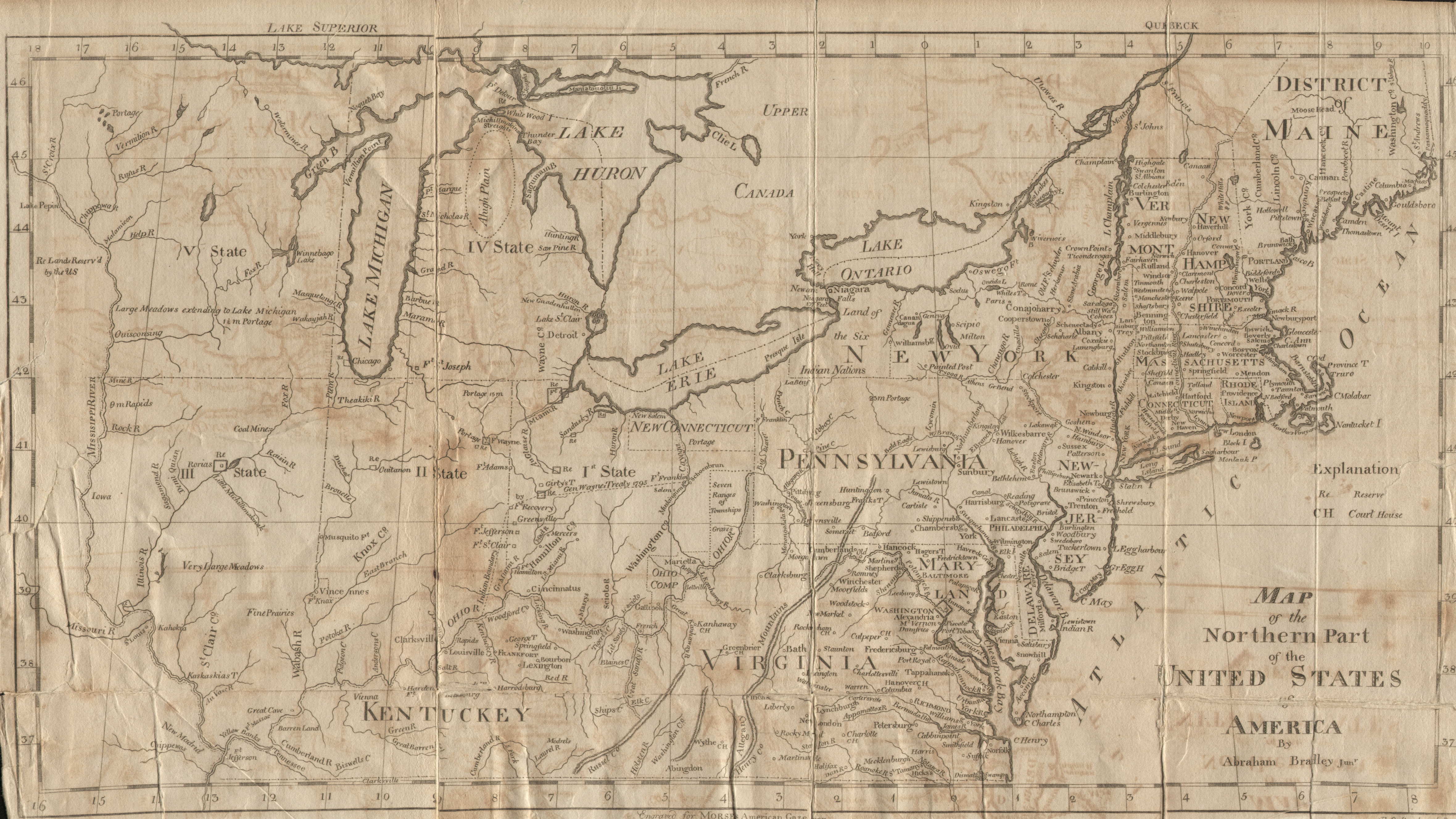 1797 PA MAP Flemington Fredericksburg Forest City Port Allegany History SURNAMES 