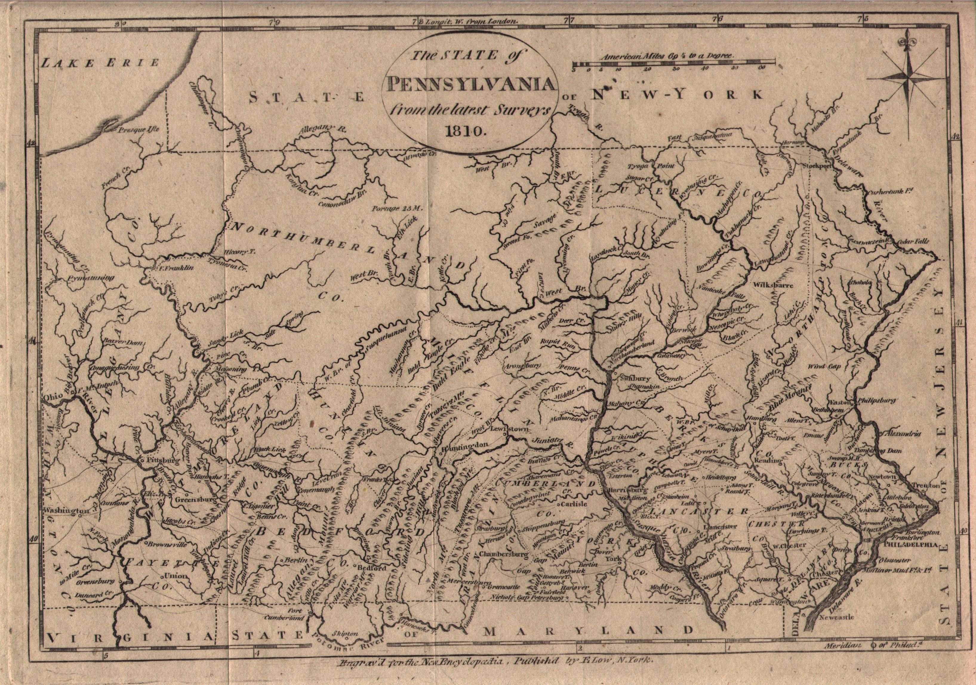 HUGE 1770 PA MAP Minersville Orwigsburg Monaca St Clair PENNSYLVANIA HISTORY XL 