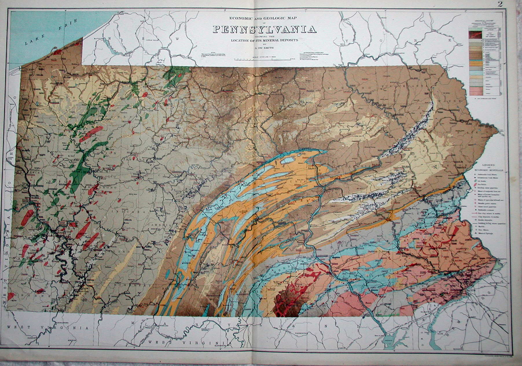 1862 PA MAP CAMBRIA BUTLER ELK FAYETTE BEAVER County Old Pennsylvania HUGE 